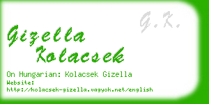 gizella kolacsek business card